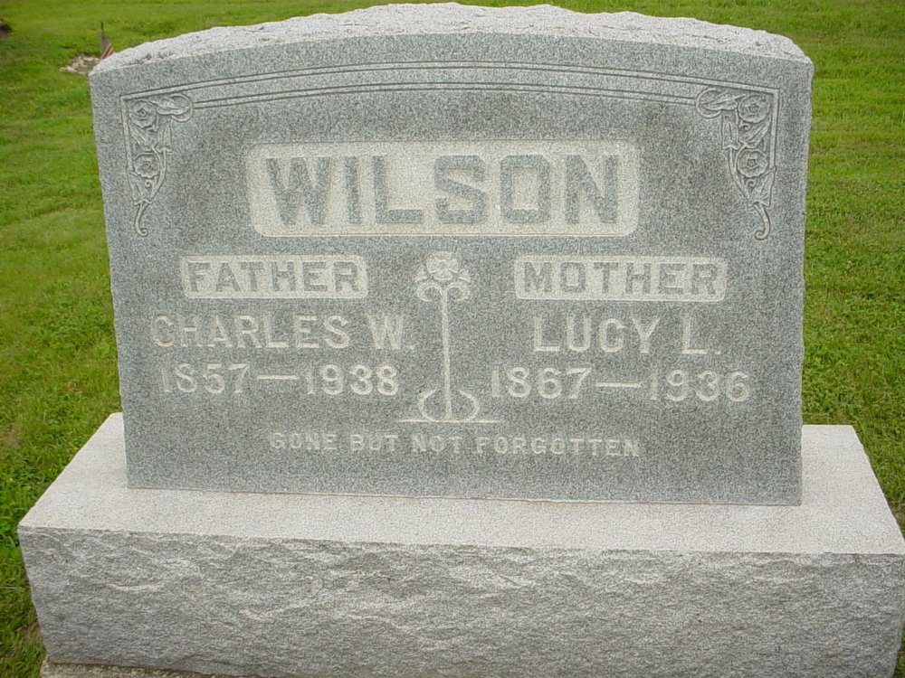  Charles W. Wilson & Lucy L. Vaughn Headstone Photo, Hopewell Baptist Church, Callaway County genealogy