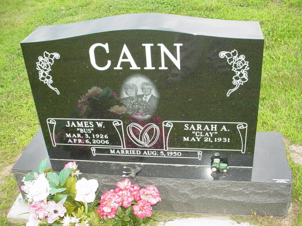  James W. Cain Headstone Photo, Hopewell Baptist Church, Callaway County genealogy
