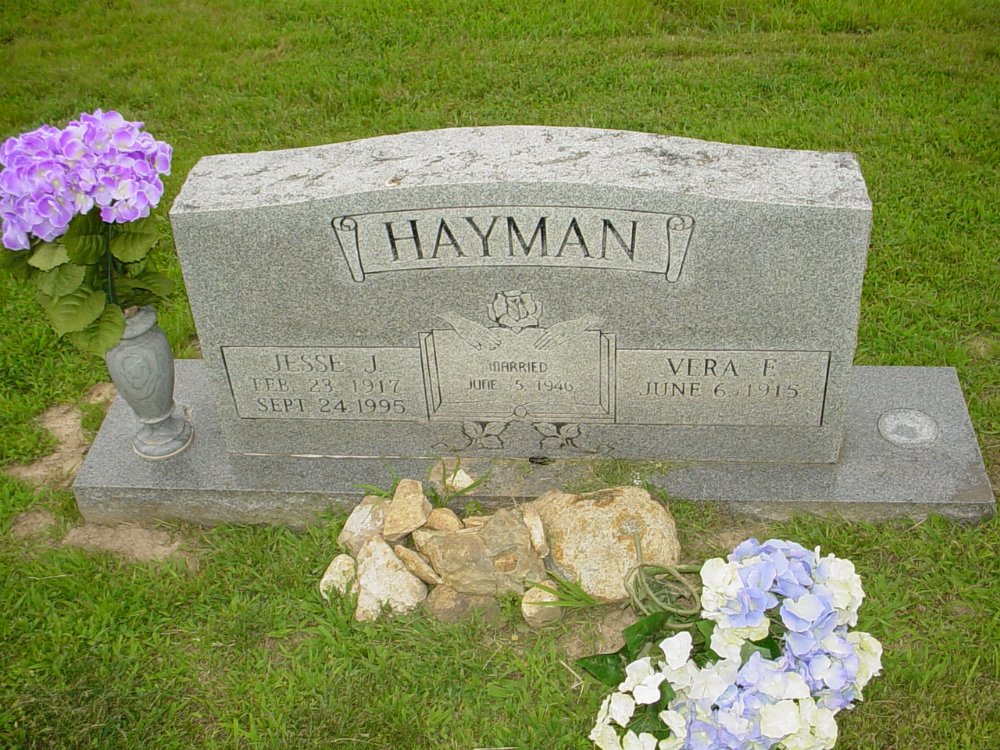  Jessie J. Hayman Headstone Photo, Hopewell Baptist Church, Callaway County genealogy