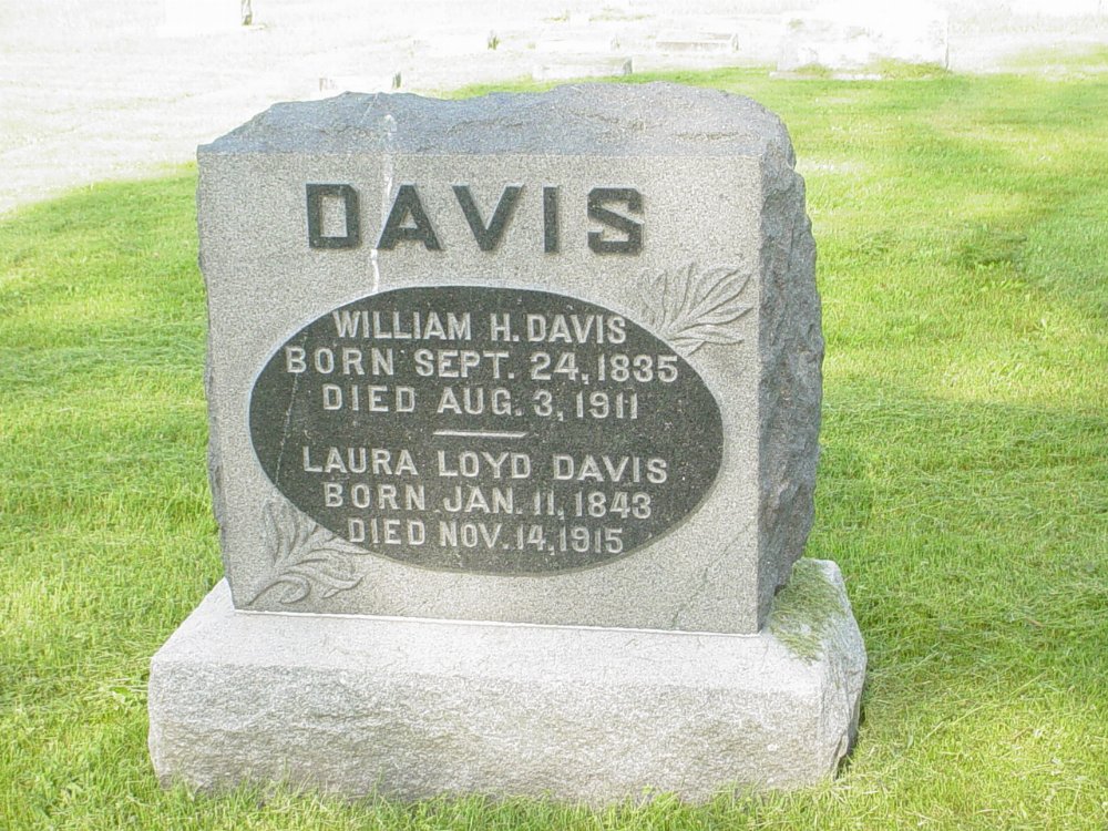  William H. Davis and Laura Loyd Headstone Photo, Millersburg Cemetery, Callaway County genealogy