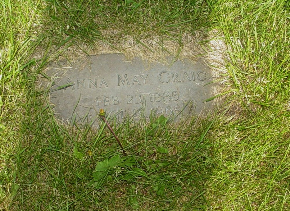  Anna May Vaughn Craig Headstone Photo, Millersburg Cemetery, Callaway County genealogy