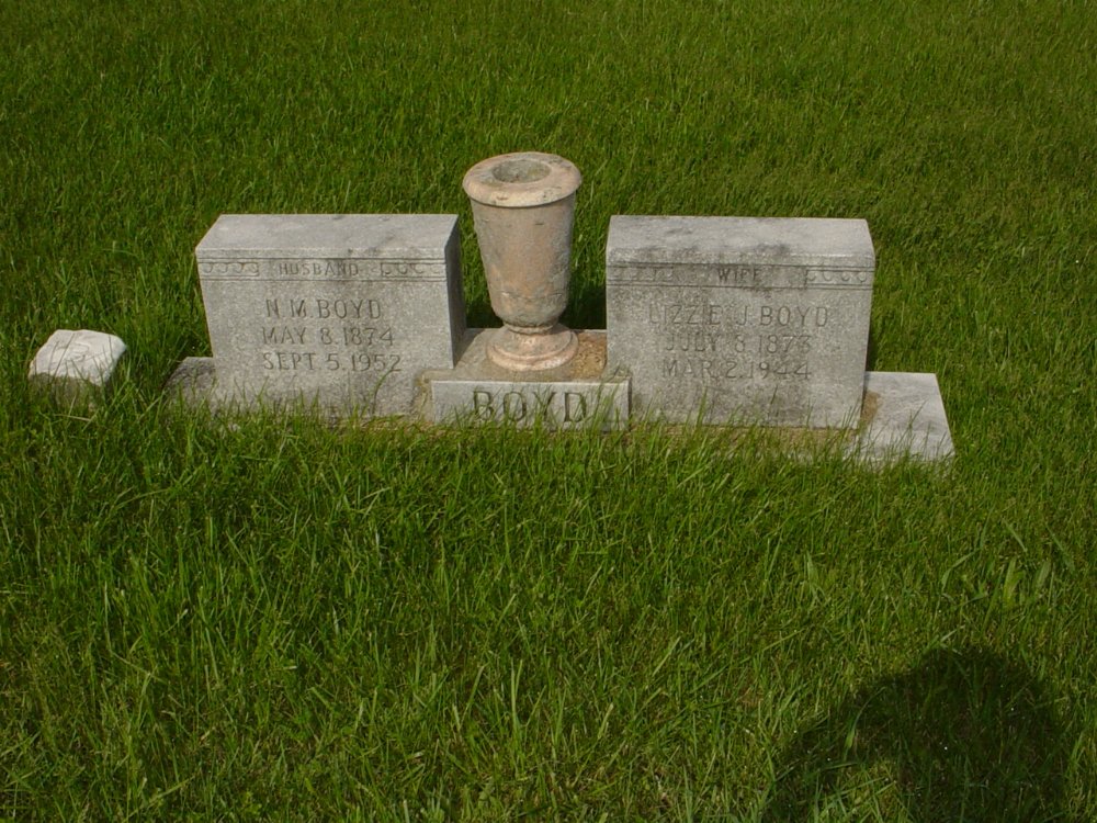  Noah M. Boyd and Lizzie Martin Headstone Photo, Millersburg Cemetery, Callaway County genealogy