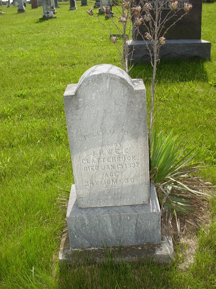  William D. Clatterbuck Headstone Photo, Millersburg Cemetery, Callaway County genealogy