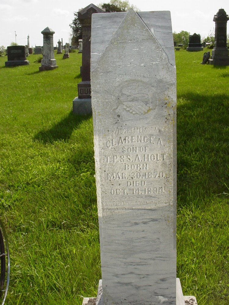  Clarence A. Holt Headstone Photo, Millersburg Cemetery, Callaway County genealogy