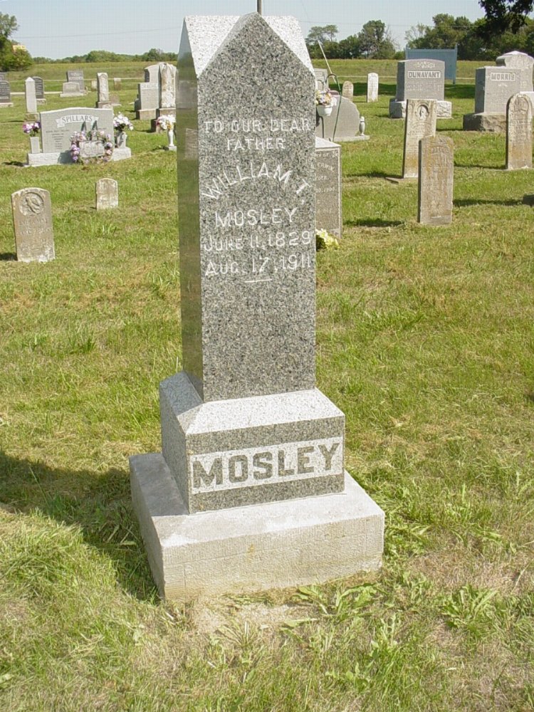  William T. Mosley Headstone Photo, Mount Carmel Cemetery, Callaway County genealogy