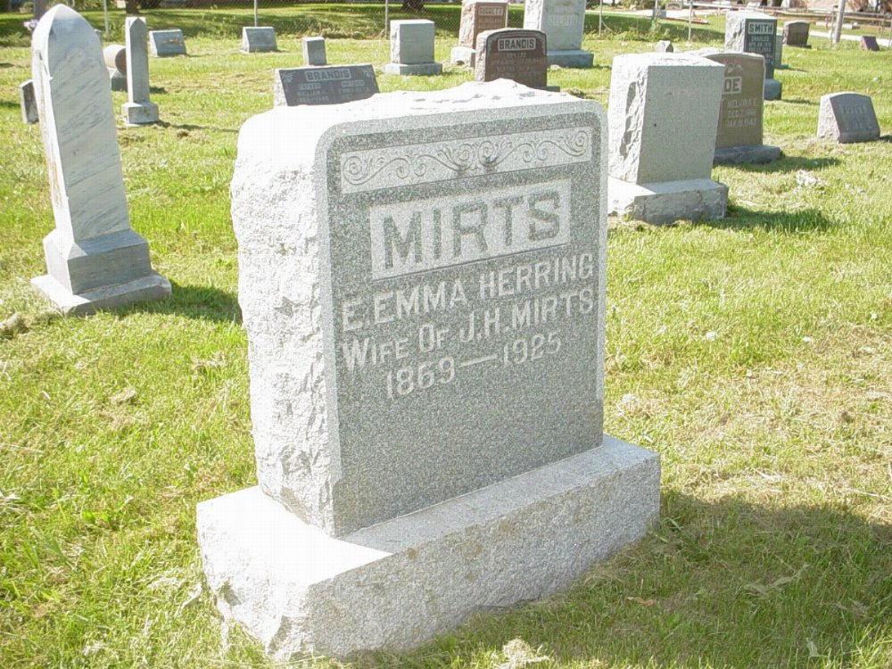  Eliza Emma Herring Mirts Headstone Photo, Mount Carmel Cemetery, Callaway County genealogy