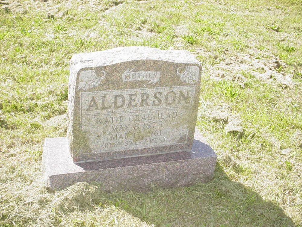  Katie Craghead Mosley Alderson Headstone Photo, Mount Carmel Cemetery, Callaway County genealogy