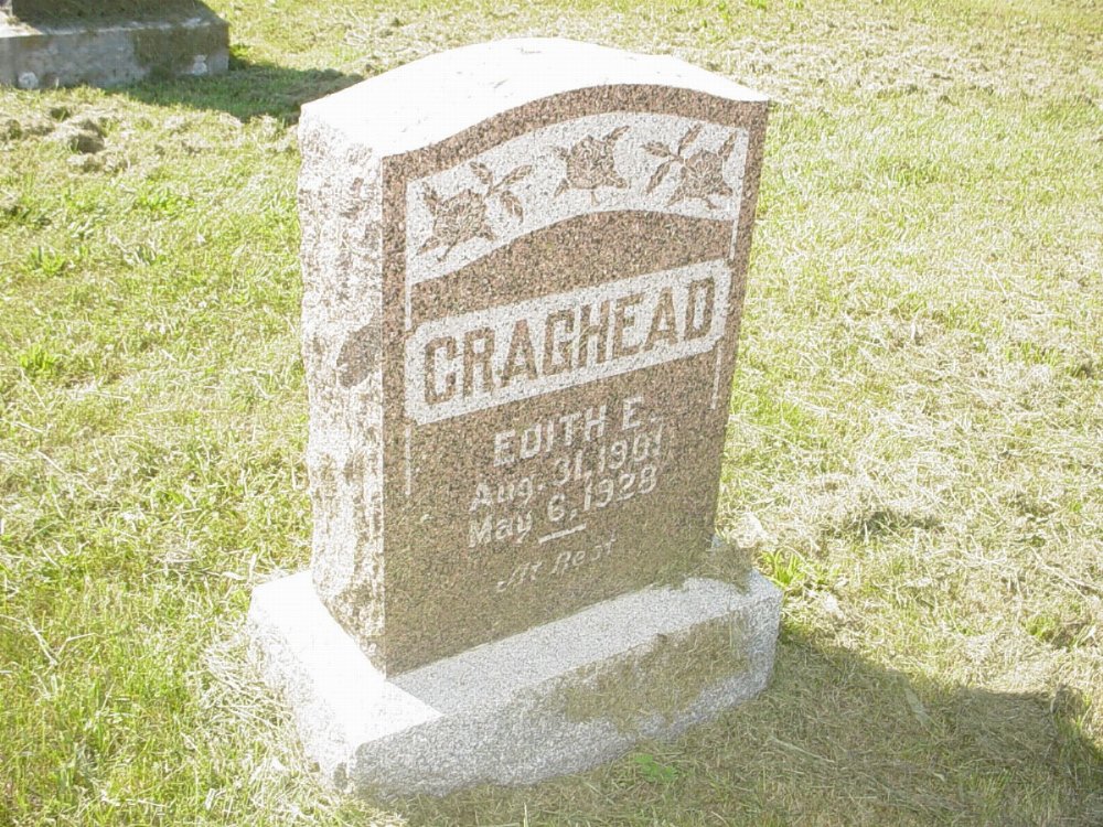  Edith E. Craghead Headstone Photo, Mount Carmel Cemetery, Callaway County genealogy