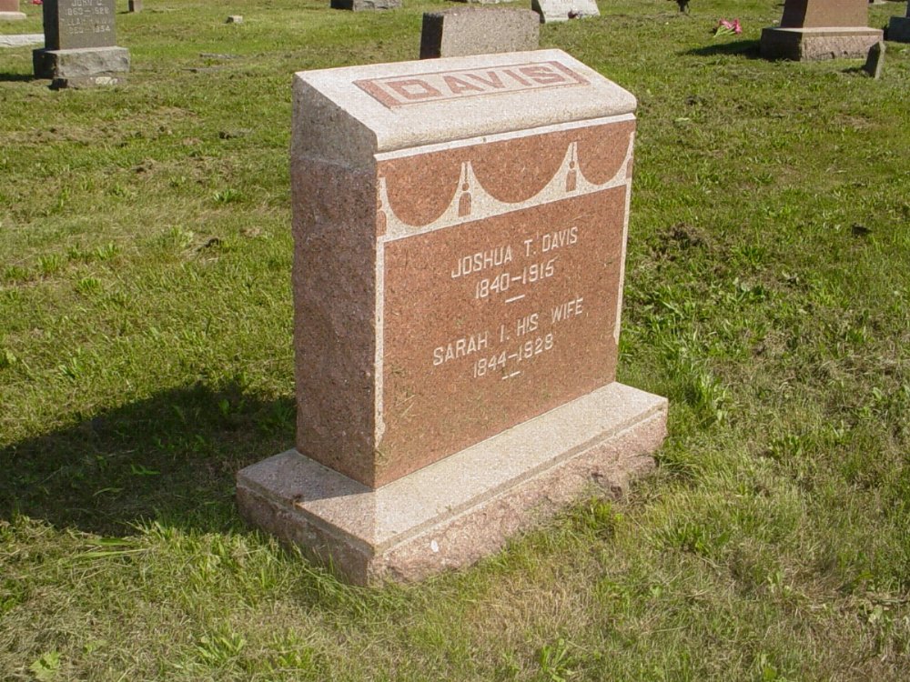  Joshua Davis and Sarah Blount Headstone Photo, Mount Carmel Cemetery, Callaway County genealogy