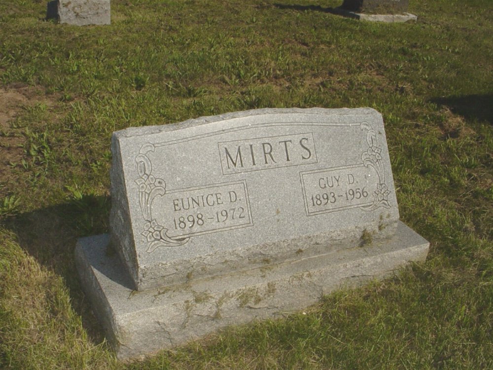  Guy and Eunice Mirts Headstone Photo, Mount Carmel Cemetery, Callaway County genealogy