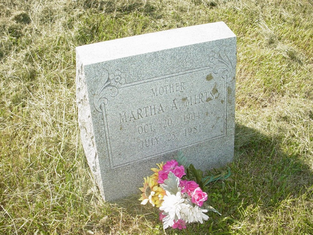  Martha A. Mirts Headstone Photo, Mount Carmel Cemetery, Callaway County genealogy