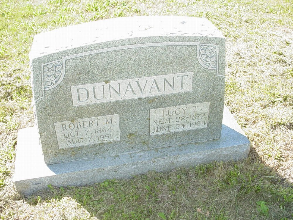  Robert and Lucy Dunavant Headstone Photo, Mount Carmel Cemetery, Callaway County genealogy