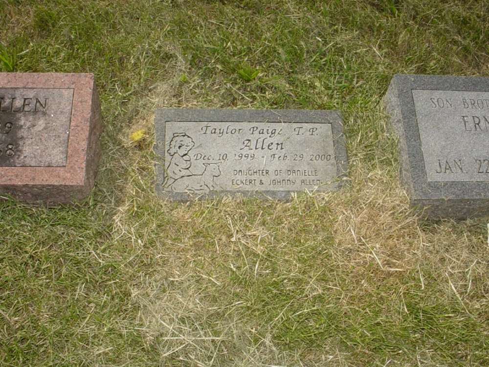  Taylor Paige Allen Headstone Photo, Mount Carmel Cemetery, Callaway County genealogy