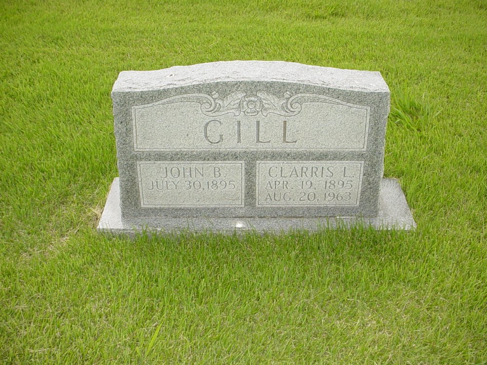  John B. & Clarris L. Gill Headstone Photo, New Bloomfield Cemetery, Callaway County genealogy