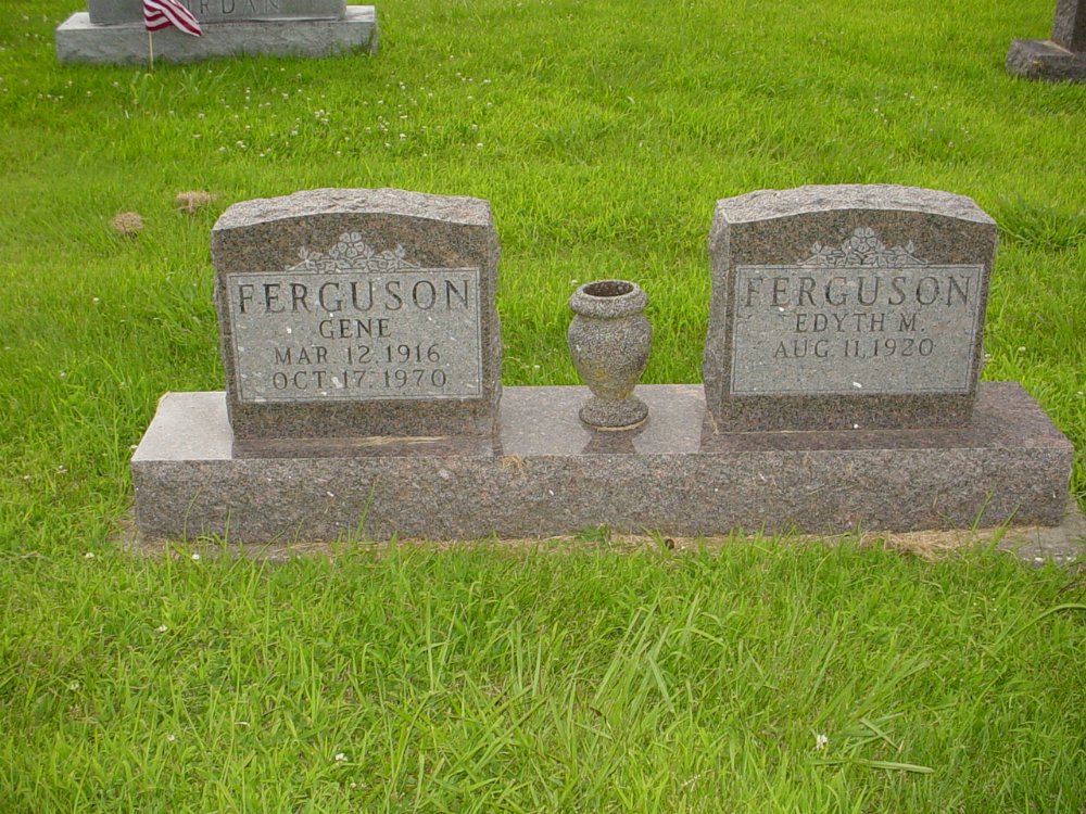  Gene & Edyth Ferguson Headstone Photo, New Bloomfield Cemetery, Callaway County genealogy