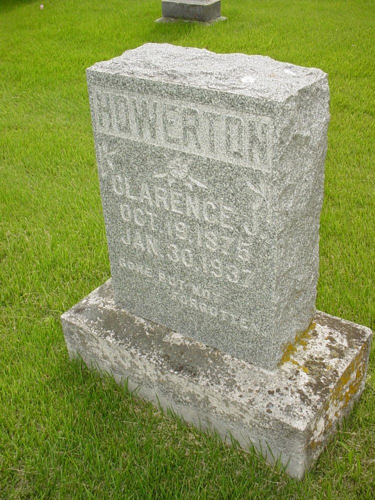 Clarence J. Howerton Headstone Photo, New Bloomfield Cemetery, Callaway County genealogy