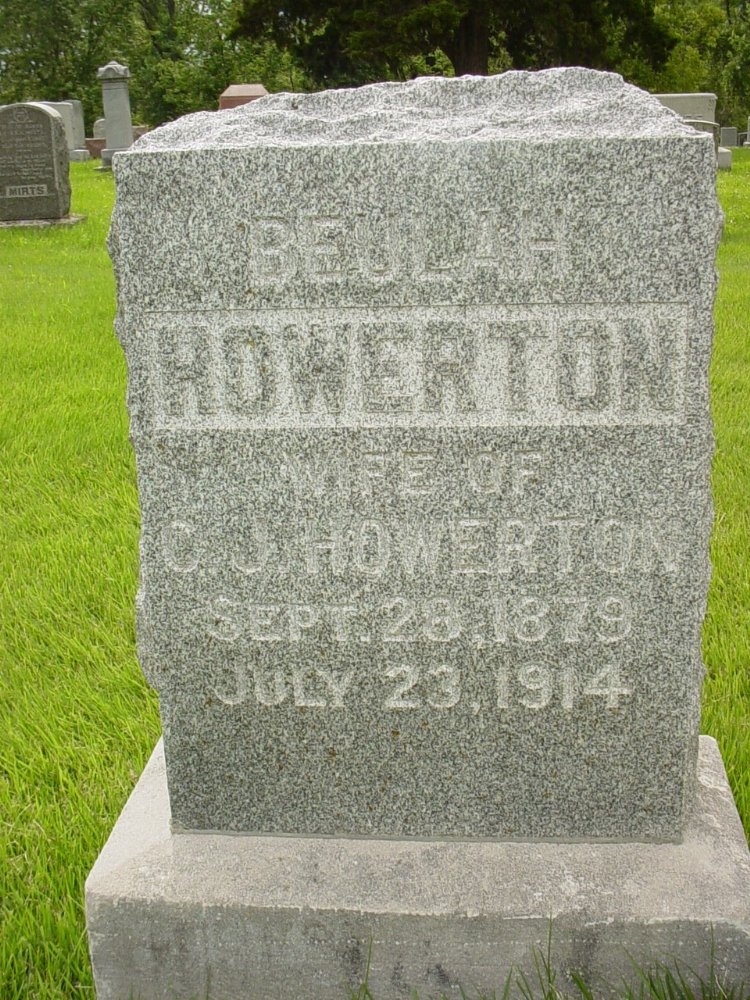  Beulah Ferguson Howerton Headstone Photo, New Bloomfield Cemetery, Callaway County genealogy