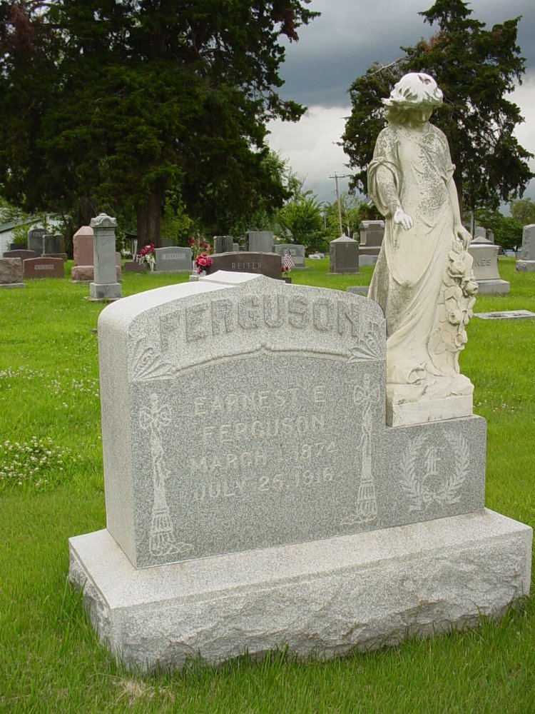  Earnest E. Ferguson Headstone Photo, New Bloomfield Cemetery, Callaway County genealogy