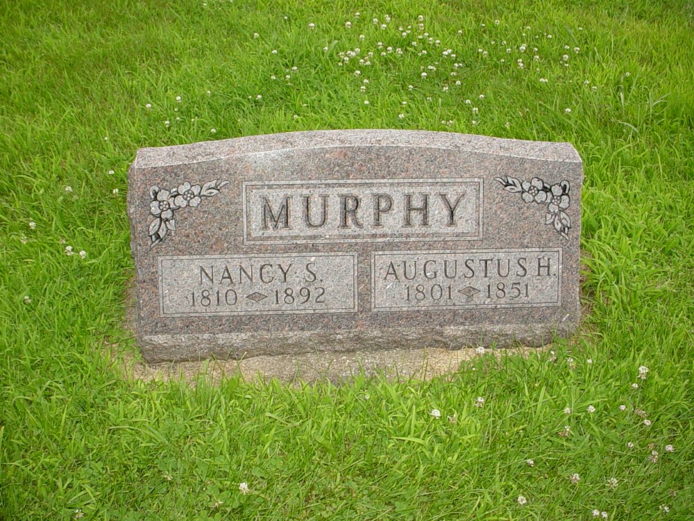  Augustus H. & Nancy S. Murphy Headstone Photo, New Bloomfield Cemetery, Callaway County genealogy