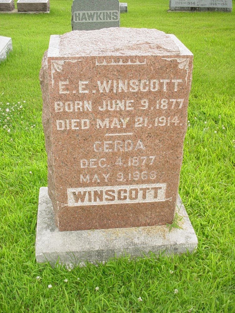  Ernest E. Winscott & Gertrude Boyer Headstone Photo, New Bloomfield Cemetery, Callaway County genealogy
