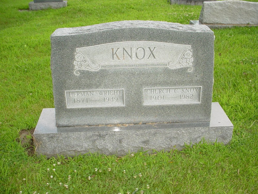  Herman W. & Church Knox Headstone Photo, New Bloomfield Cemetery, Callaway County genealogy