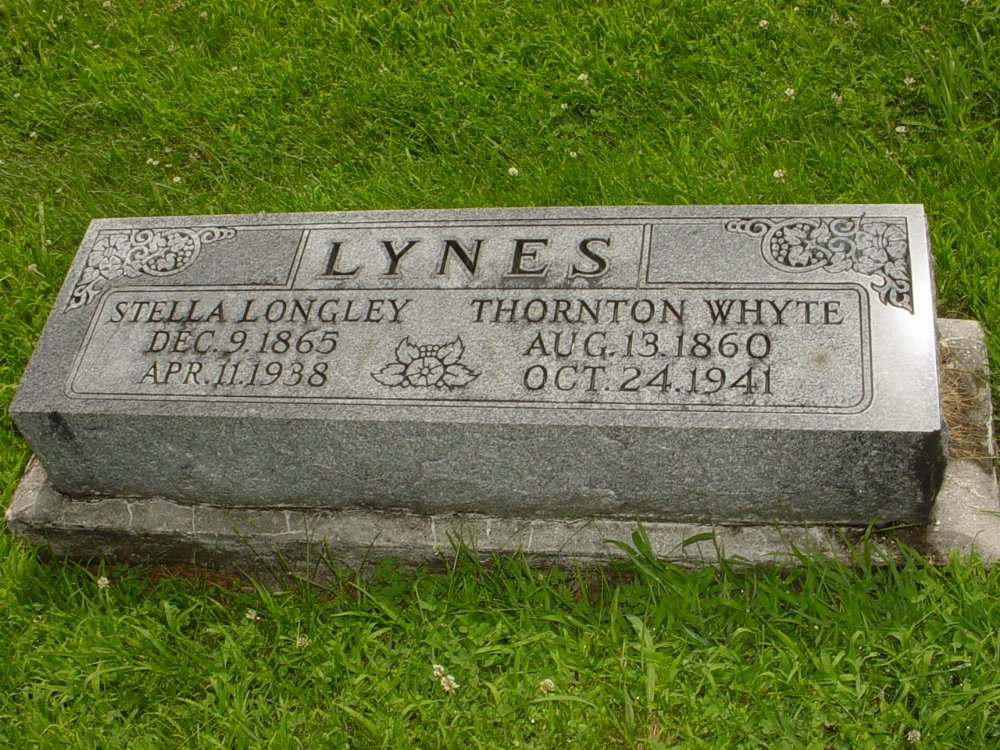  Thornton W. Lynes & Stella Longley Headstone Photo, New Bloomfield Cemetery, Callaway County genealogy