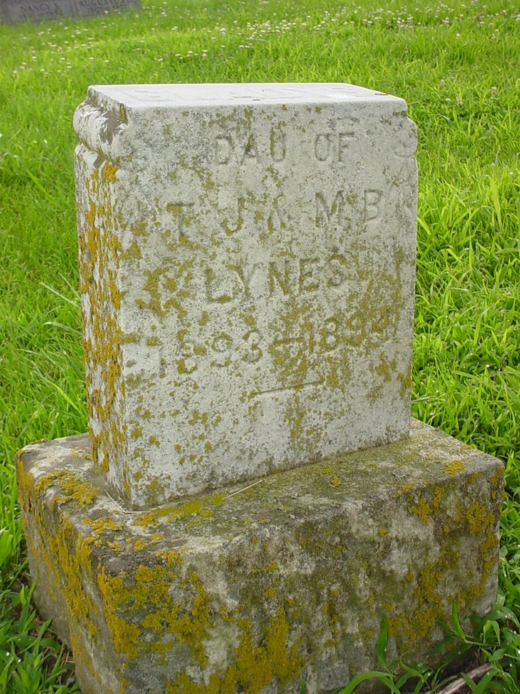 Gladys Lynes Headstone Photo, New Bloomfield Cemetery, Callaway County genealogy