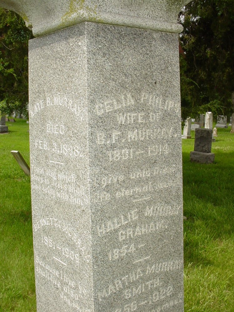  Celia Phillips Murray Headstone Photo, New Bloomfield Cemetery, Callaway County genealogy
