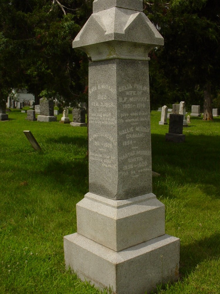  Murray Family Headstone Photo, New Bloomfield Cemetery, Callaway County genealogy