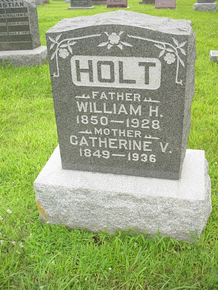  William H. Holt & Sarah C. Vaughn Headstone Photo, New Bloomfield Cemetery, Callaway County genealogy