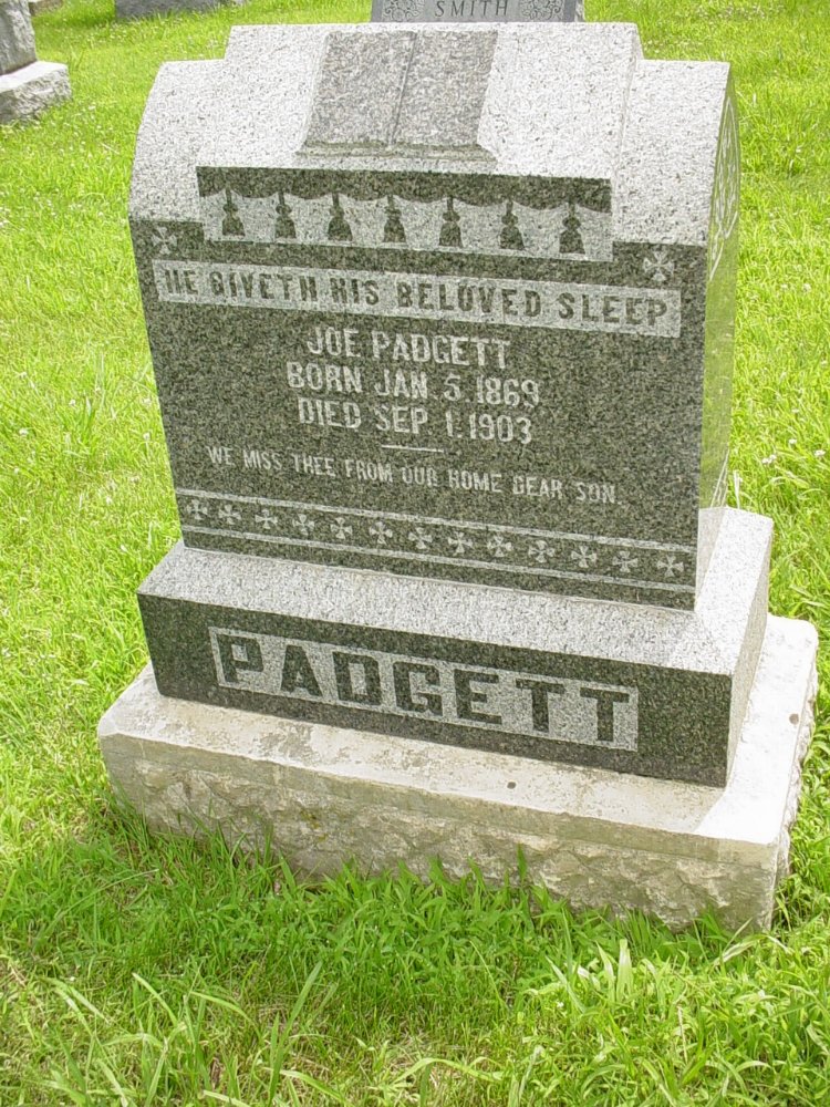  Joseph A. Padgett Headstone Photo, New Bloomfield Cemetery, Callaway County genealogy