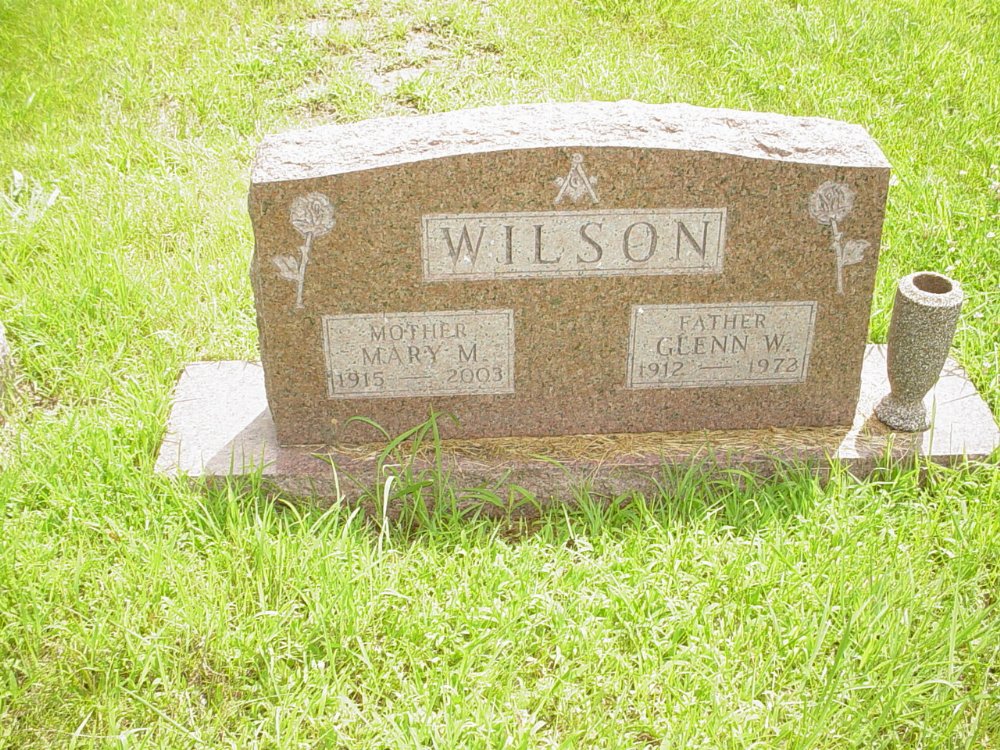  Glenn W. & Mary M. Wilson Headstone Photo, New Bloomfield Cemetery, Callaway County genealogy