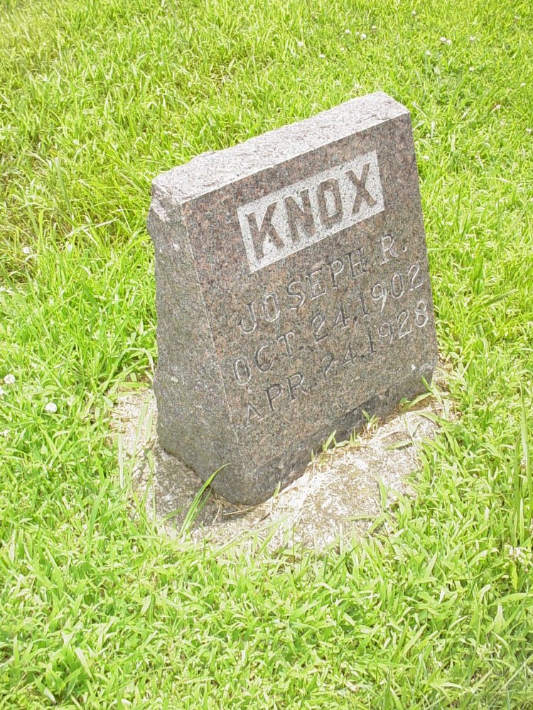  Joseph R. Knox Headstone Photo, New Bloomfield Cemetery, Callaway County genealogy