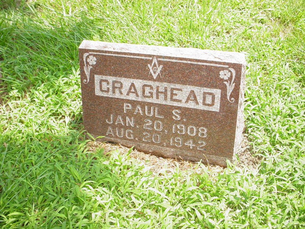  Paul Smith Craghead Headstone Photo, New Bloomfield Cemetery, Callaway County genealogy