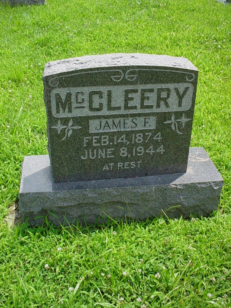  James F. McCleery Headstone Photo, New Bloomfield Cemetery, Callaway County genealogy