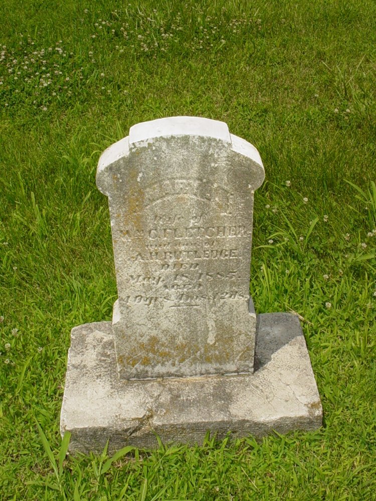  Mary J. Rutledge Fletcher Headstone Photo, New Bloomfield Cemetery, Callaway County genealogy