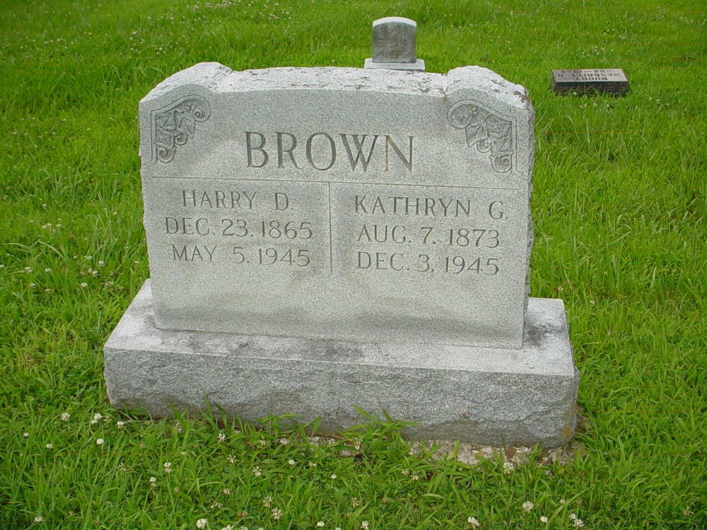 Harry D. Brown & Kathryn G. Knight Headstone Photo, New Bloomfield Cemetery, Callaway County genealogy