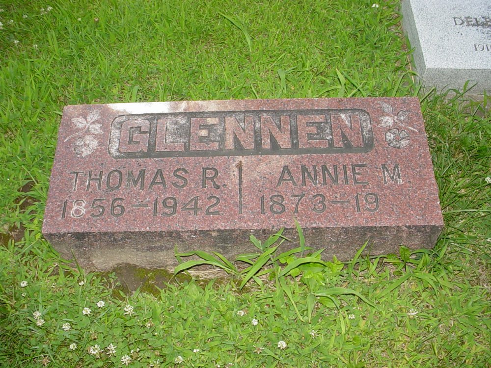  Thomas R. Glennen & Anna M. Bryant Headstone Photo, New Bloomfield Cemetery, Callaway County genealogy