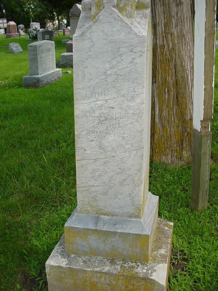  Louisa Houf Hazlett Headstone Photo, New Bloomfield Cemetery, Callaway County genealogy