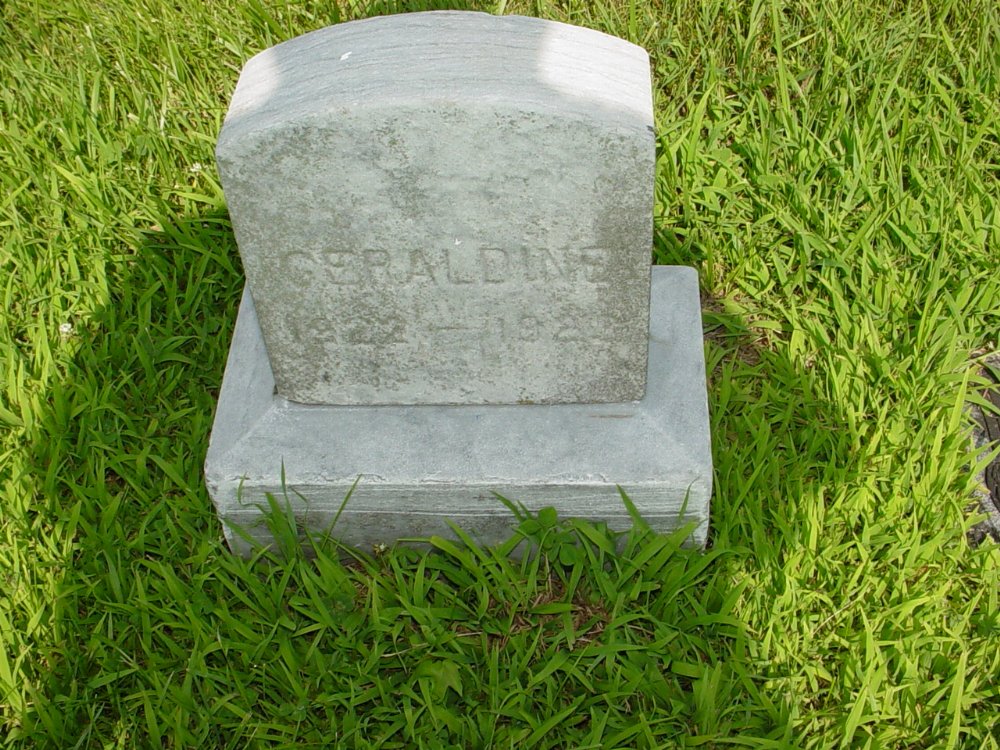  Geraldine Warbritton Headstone Photo, New Bloomfield Cemetery, Callaway County genealogy