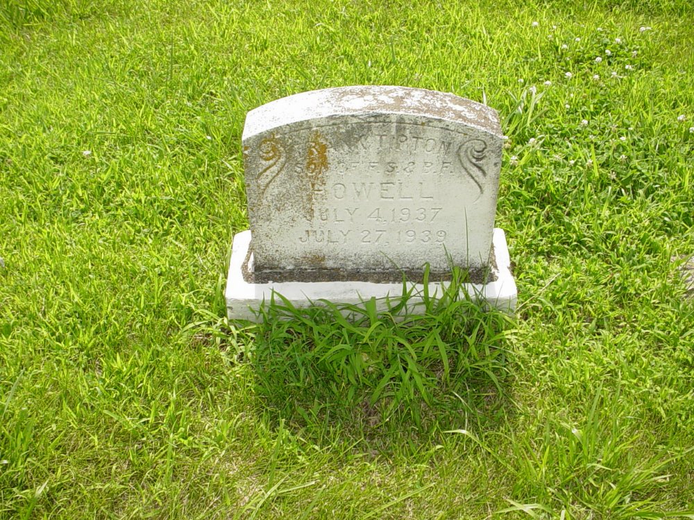  Frank Tipton Howell Headstone Photo, New Bloomfield Cemetery, Callaway County genealogy