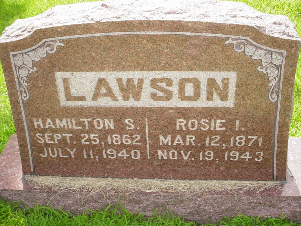  Hamilton S. Lawson & Rosa I. Boyd Headstone Photo, New Bloomfield Cemetery, Callaway County genealogy