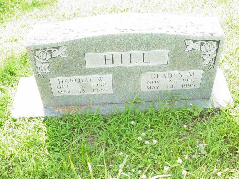  Harold W. Hill & Gladys M. Strickland Headstone Photo, New Bloomfield Cemetery, Callaway County genealogy