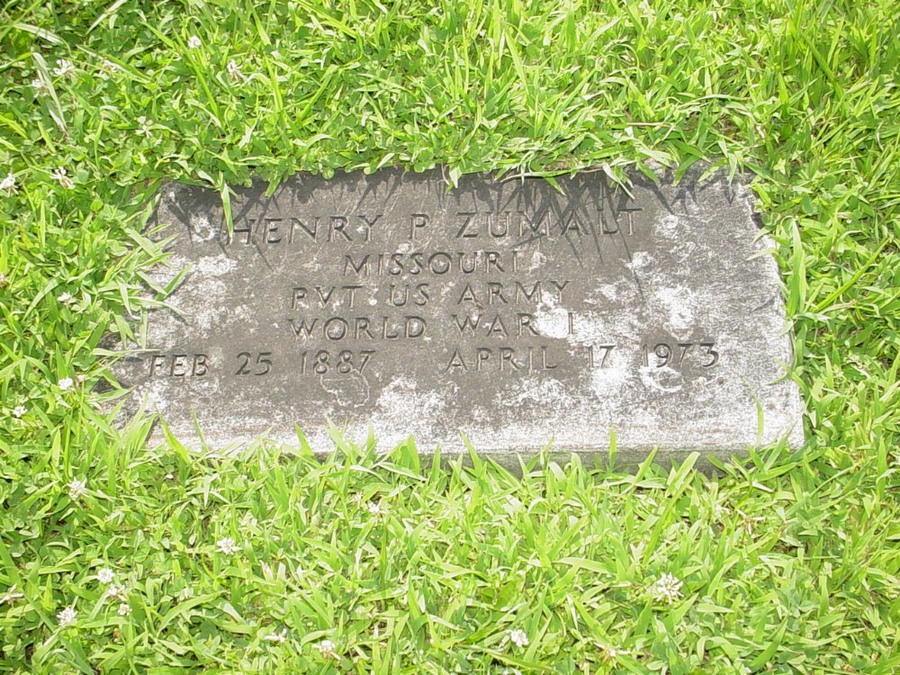 Henry Pollard Zumalt Headstone Photo, New Bloomfield Cemetery, Callaway County genealogy