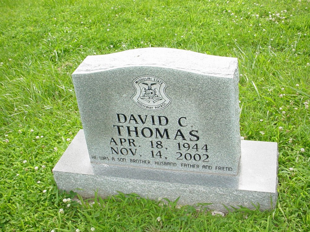  David C. Thomas Headstone Photo, New Bloomfield Cemetery, Callaway County genealogy