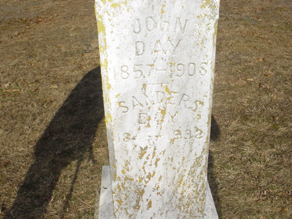  John Day Headstone Photo, New Hope Baptist Church Cemetery, Callaway County genealogy