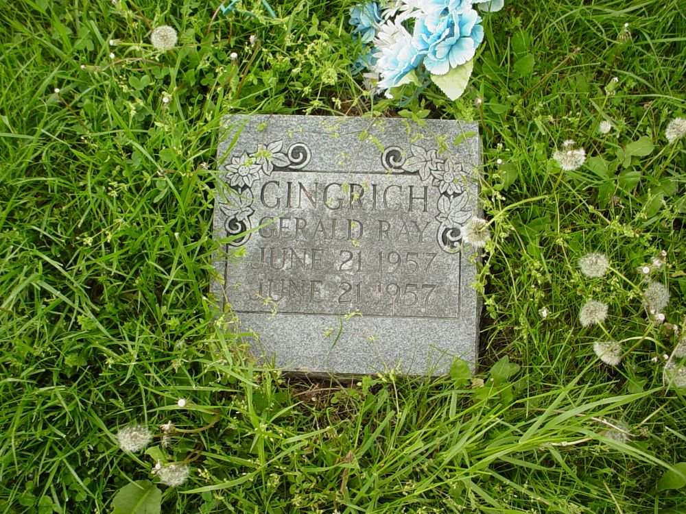  RGerald Ray Gingrich Headstone Photo, Otterbein United Brethren Methodist Cemetery, Callaway County genealogy