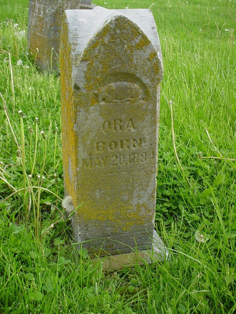  Ora and Cora Miller Headstone Photo, Otterbein United Brethren Methodist Cemetery, Callaway County genealogy