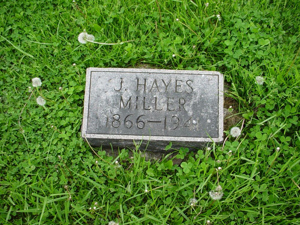  J. Hayes Miller Headstone Photo, Otterbein United Brethren Methodist Cemetery, Callaway County genealogy