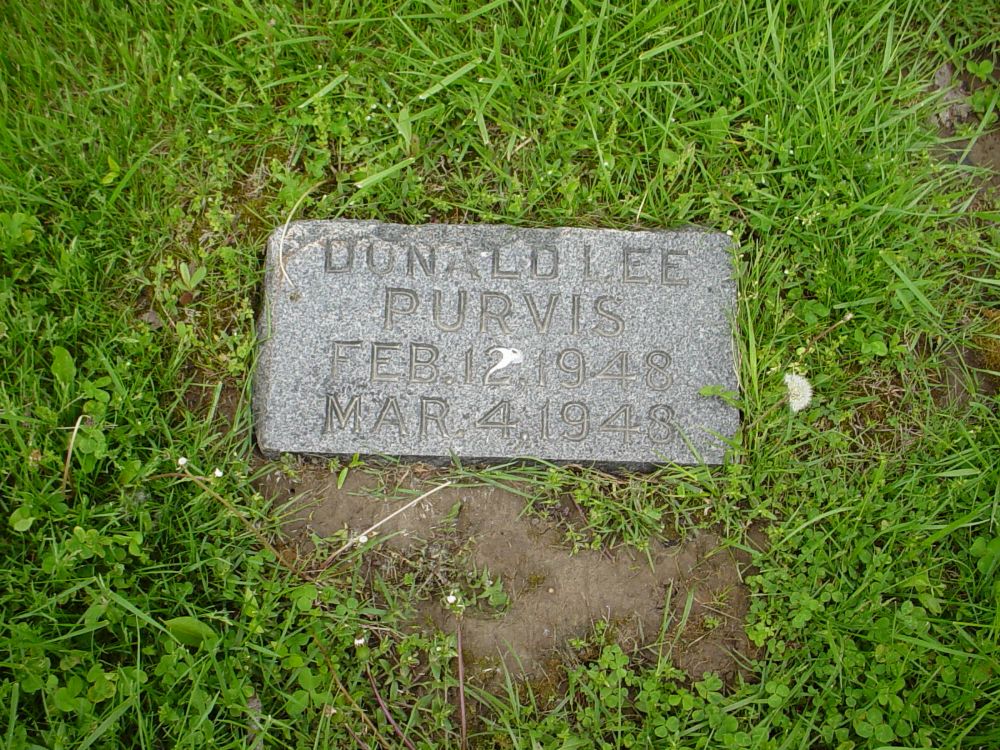  Donald Lee Purvis Headstone Photo, Otterbein United Brethren Methodist Cemetery, Callaway County genealogy